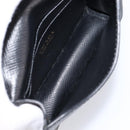 PRADA Chain Pouch Saffiano leather Black Gold Auth 211715V-18