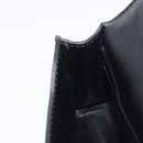 PRADA Chain Pouch Saffiano leather Black Gold Auth 211715V-20