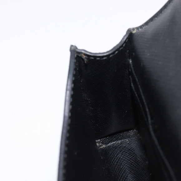 PRADA Chain Pouch Saffiano leather Black Gold Auth 211715V