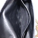 PRADA Chain Pouch Saffiano leather Black Gold Auth 211715V-21