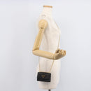 PRADA Chain Pouch Saffiano leather Black Gold Auth 211715V-24