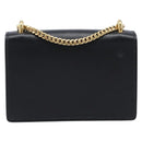 PRADA Chain Pouch Saffiano leather Black Gold Auth 211715V-3
