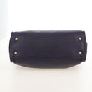 PRADA Hand Bag Vittero Dino Leather 2way Purple Gold Auth 211716V-6