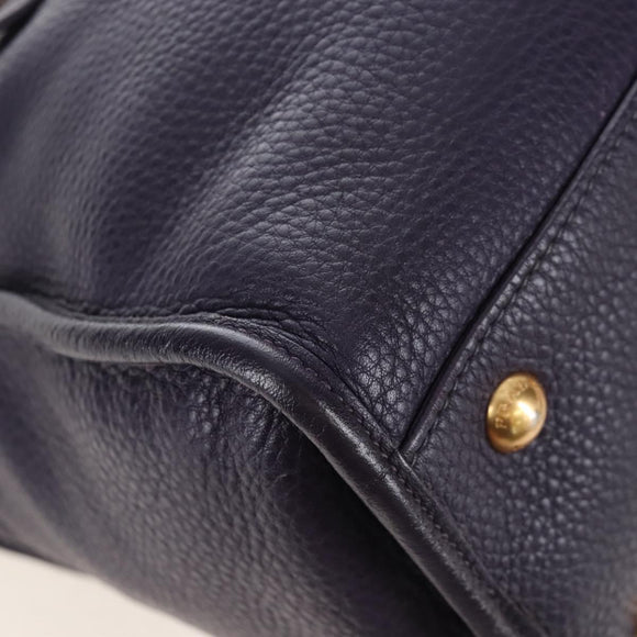 PRADA Hand Bag Vittero Dino Leather 2way Purple Gold Auth 211716V