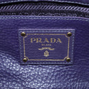 PRADA Hand Bag Vittero Dino Leather 2way Purple Gold Auth 211716V-21