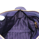 PRADA Hand Bag Vittero Dino Leather 2way Purple Gold Auth 211716V-23