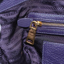 PRADA Hand Bag Vittero Dino Leather 2way Purple Gold Auth 211716V-24