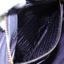 PRADA Hand Bag Vittero Dino Leather 2way Purple Gold Auth 211716V-25