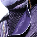 PRADA Hand Bag Vittero Dino Leather 2way Purple Gold Auth 211716V-26