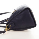 PRADA Hand Bag Vittero Dino Leather 2way Purple Gold Auth 211716V-3