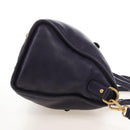 PRADA Hand Bag Vittero Dino Leather 2way Purple Gold Auth 211716V-5