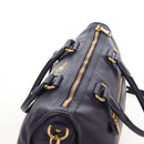 PRADA Hand Bag Vittero Dino Leather 2way Purple Gold Auth 211716V-7