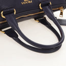 PRADA Hand Bag Vittero Dino Leather 2way Purple Gold Auth 211716V-8