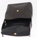 CELINE Macadam Canvas Circle Shoulder Bag PVC Leather Black Gold Auth 211717A-16