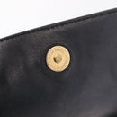 CELINE Macadam Canvas Circle Shoulder Bag PVC Leather Black Gold Auth 211717A-17