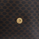 CELINE Macadam Canvas Circle Shoulder Bag PVC Leather Black Gold Auth 211717A-18