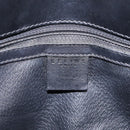 CELINE Macadam Canvas Circle Shoulder Bag PVC Leather Black Gold Auth 211717A-19