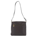 CELINE Macadam Canvas Circle Shoulder Bag PVC Leather Black Gold Auth 211717A-3