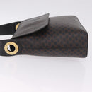 CELINE Macadam Canvas Circle Shoulder Bag PVC Leather Black Gold Auth 211717A-5