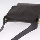 CELINE Macadam Canvas Circle Shoulder Bag PVC Leather Black Gold Auth 211717A-6