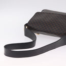 CELINE Macadam Canvas Circle Shoulder Bag PVC Leather Black Gold Auth 211717A-7