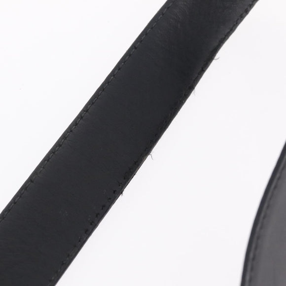 CELINE Macadam Canvas Circle Shoulder Bag PVC Leather Black Gold Auth 211717A
