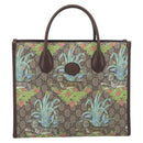 GUCCI GG Supreme Tote Bag PVC 2way Beige Gold 659983 Auth 211718SAM-2