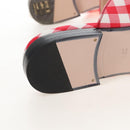 GUCCI Horsebit Mules Nylon Size 36 1/2 Red Gold Auth 211723M-11