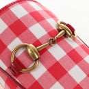 GUCCI Horsebit Mules Nylon Size 36 1/2 Red Gold Auth 211723M-15
