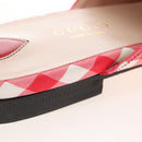 GUCCI Horsebit Mules Nylon Size 36 1/2 Red Gold Auth 211723M-20