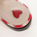 GUCCI Horsebit Mules Nylon Size 36 1/2 Red Gold Auth 211723M-24