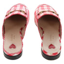 GUCCI Horsebit Mules Nylon Size 36 1/2 Red Gold Auth 211723M-3