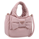 PRADA Hand Bag Nylon 2way Pink Gold Auth 211724SAM-1