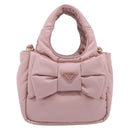 PRADA Hand Bag Nylon 2way Pink Gold Auth 211724SAM-2