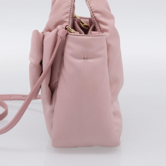 PRADA Hand Bag Nylon 2way Pink Gold Auth 211724SAM