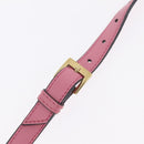 Miu Miu Madras Shoulder Bag Leather Pink Gold Auth 211725A-11