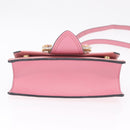 Miu Miu Madras Shoulder Bag Leather Pink Gold Auth 211725A-12