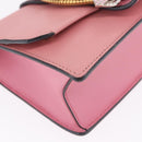 Miu Miu Madras Shoulder Bag Leather Pink Gold Auth 211725A-13
