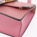 Miu Miu Madras Shoulder Bag Leather Pink Gold Auth 211725A-14