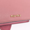 Miu Miu Madras Shoulder Bag Leather Pink Gold Auth 211725A-17