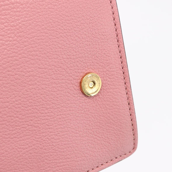 Miu Miu Madras Shoulder Bag Leather Pink Gold Auth 211725A