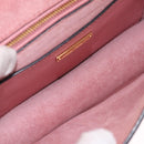 Miu Miu Madras Shoulder Bag Leather Pink Gold Auth 211725A-23
