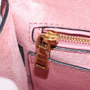 Miu Miu Madras Shoulder Bag Leather Pink Gold Auth 211725A-26