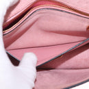 Miu Miu Madras Shoulder Bag Leather Pink Gold Auth 211725A-28