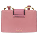 Miu Miu Madras Shoulder Bag Leather Pink Gold Auth 211725A-3