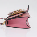Miu Miu Madras Shoulder Bag Leather Pink Gold Auth 211725A-5