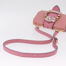 Miu Miu Madras Shoulder Bag Leather Pink Gold Auth 211725A-7