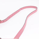 Miu Miu Madras Shoulder Bag Leather Pink Gold Auth 211725A-9