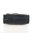 Balenciaga Classic Mini City Bag Punching Leather 2way Black 501065 Auth 211728M-12
