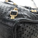 Balenciaga Classic Mini City Bag Punching Leather 2way Black 501065 Auth 211728M-14